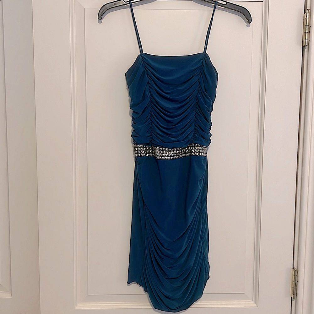 CW Designs Tween Teal Dress with Stud Detail